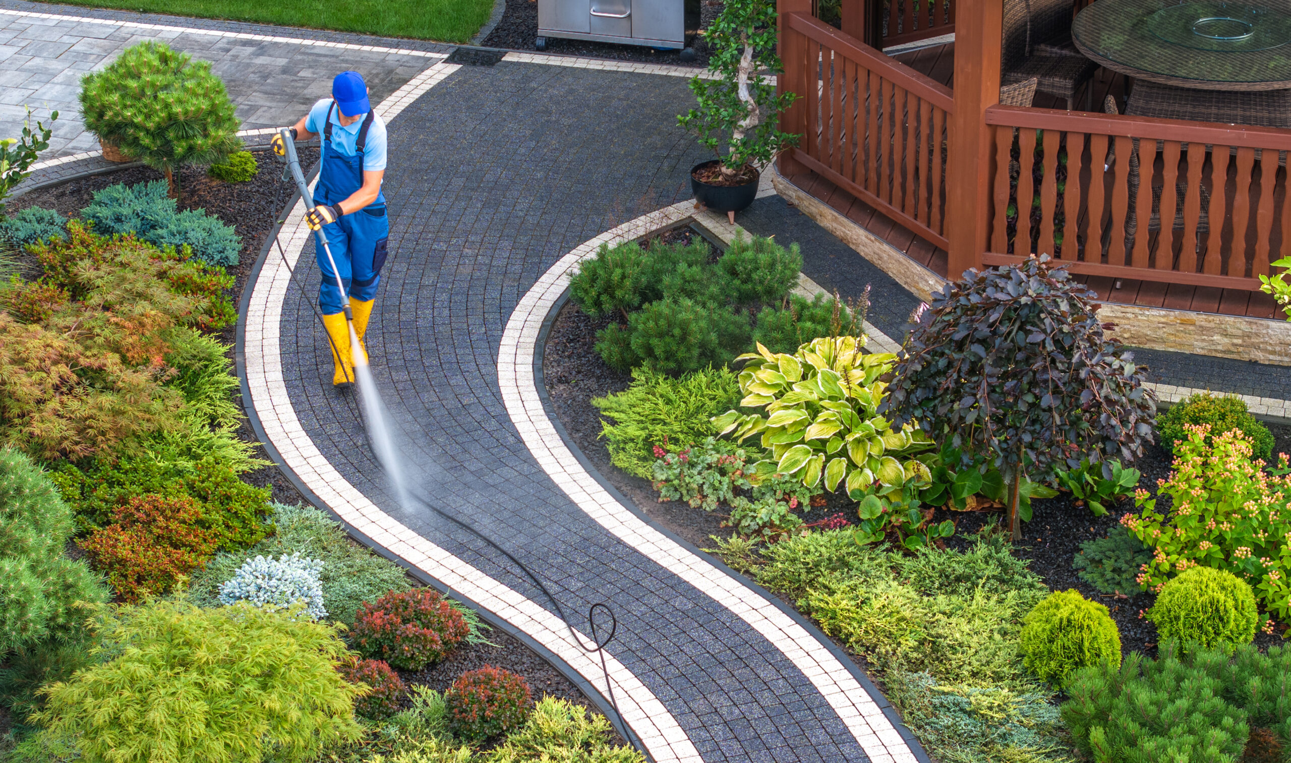 Paver walkway and retaining wall installation