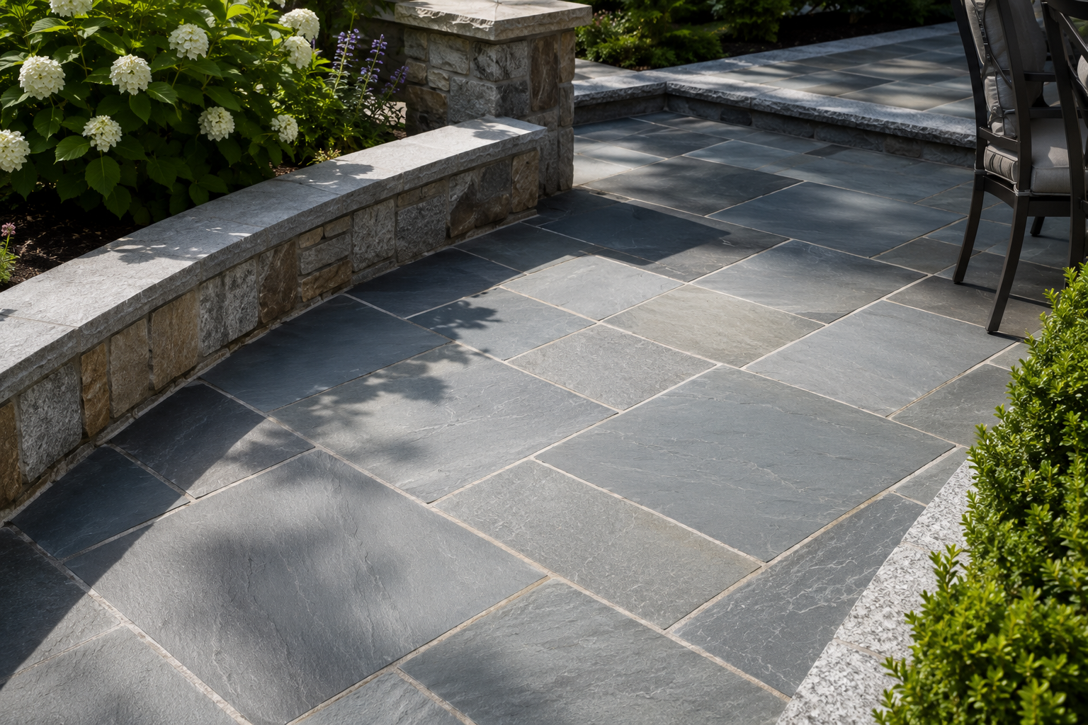 Bluestone patio and walkway detail showing professional craftsmanship
